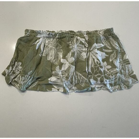 NEW Patrons Of Peace Large Hawaiian Print Strapless Bandeau Top Tropical Boho - Picture 1 of 7